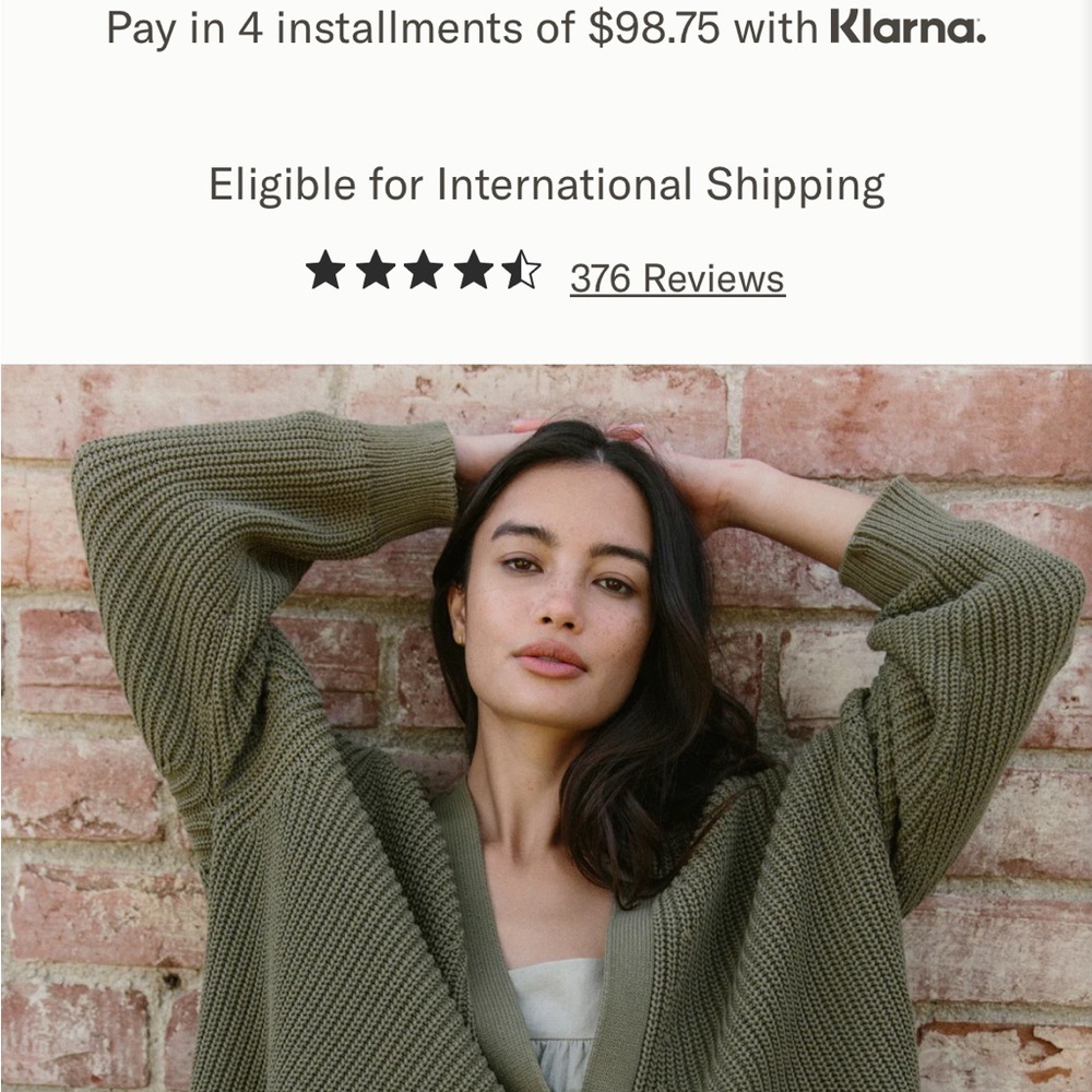 BNWT / Never opened!  Jenni Kayne Cotton Cocoon Cardi  (sage) (medium)